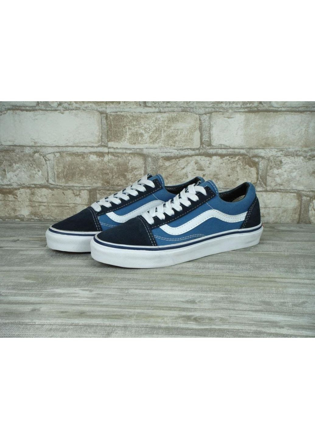 Білі Осінні кеди чоловічі vans old skool navy blue white ванс олд скул No Brand