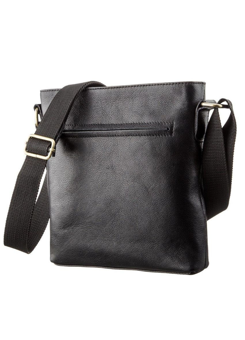 Чоловіча шкіряна сумка без клапана 19119 Чорна Shvigel (366880586)