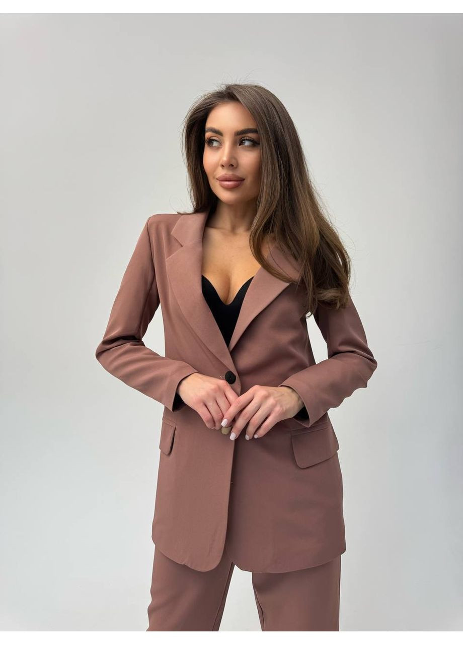 Елегантний піджак на підкладці в кольорі мокко розмір S, M, L No Brand (361267727)