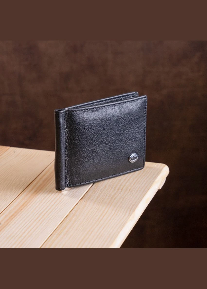 Зажим с монеткой на молнии 18948 Черный st leather (314771443)
