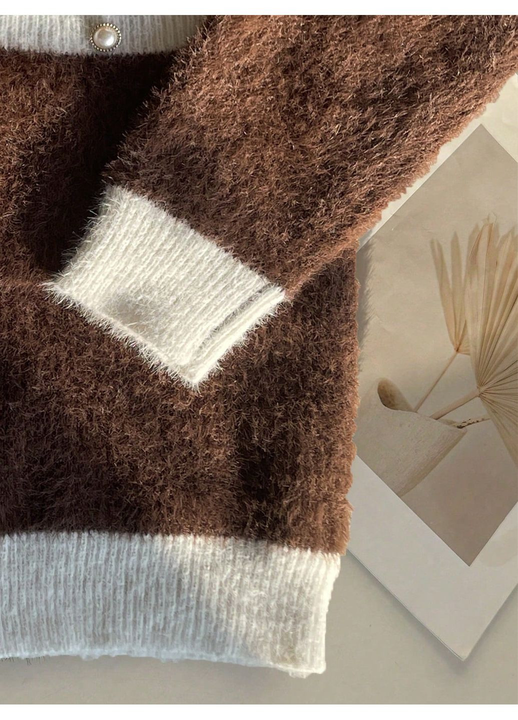 Коричневый демисезонный кардиган SHEIN