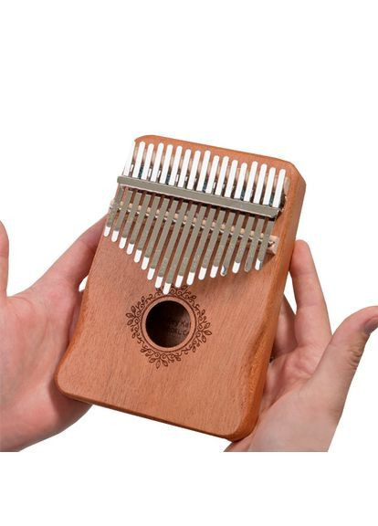 Калимба с резонатором Перкуссия Пальчиковое пианино 17 клавиш Светло - коричневый с Узором K-17-02B No Brand (371647933)
