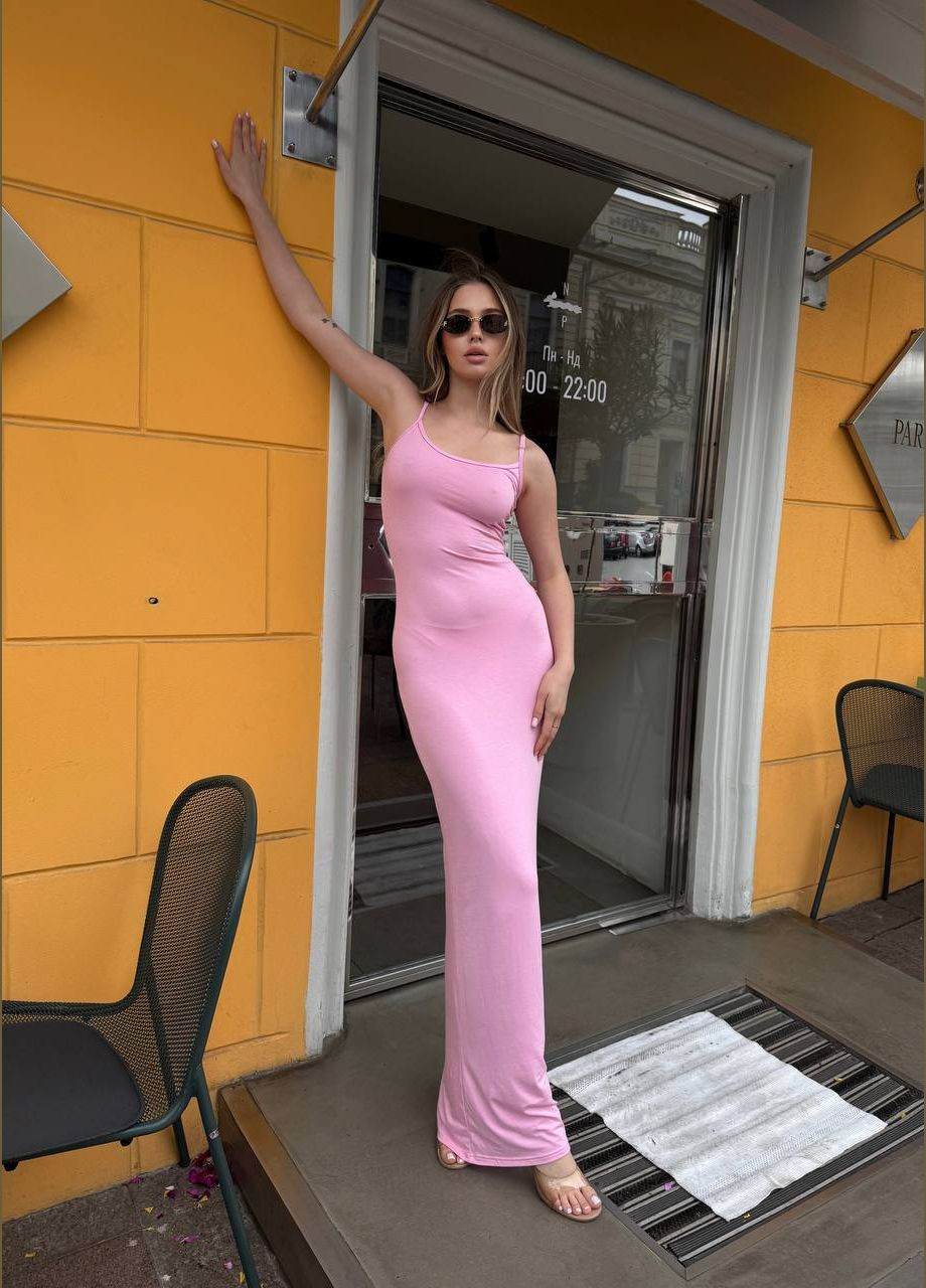 Розовое повседневный женское платье макси силуэтная Avanti однотонное