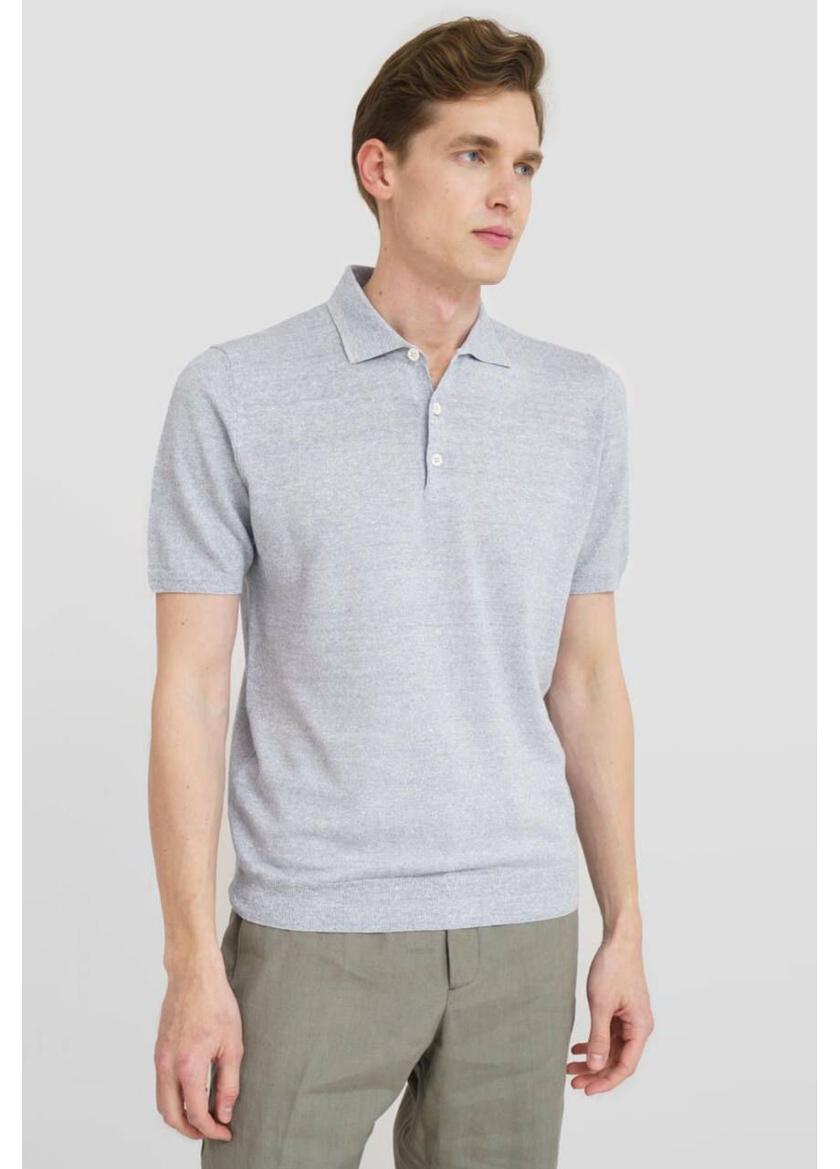 Серая футболка-поло мужское классика размер l для мужчин Ferrante