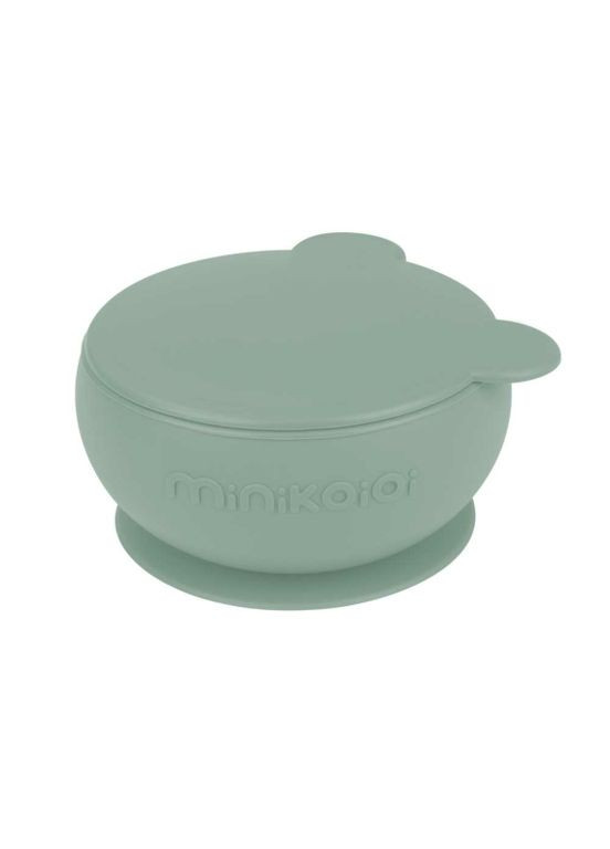 Глибока силіконова тарілка з кришкою на присосці Bowly River Green () MinikOiOi 101080007 (335031061)