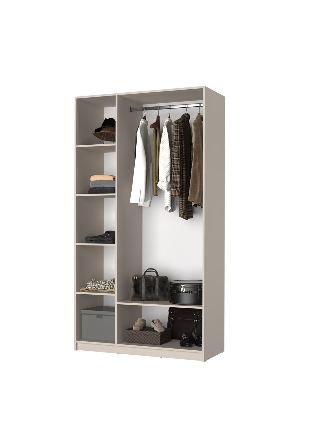 Шафа 3-дверна з антресоллю Оскар ДСП BG, стандарт 120x52x260 см Сіра мишка (MBS-4876) MebelStar (371688830)