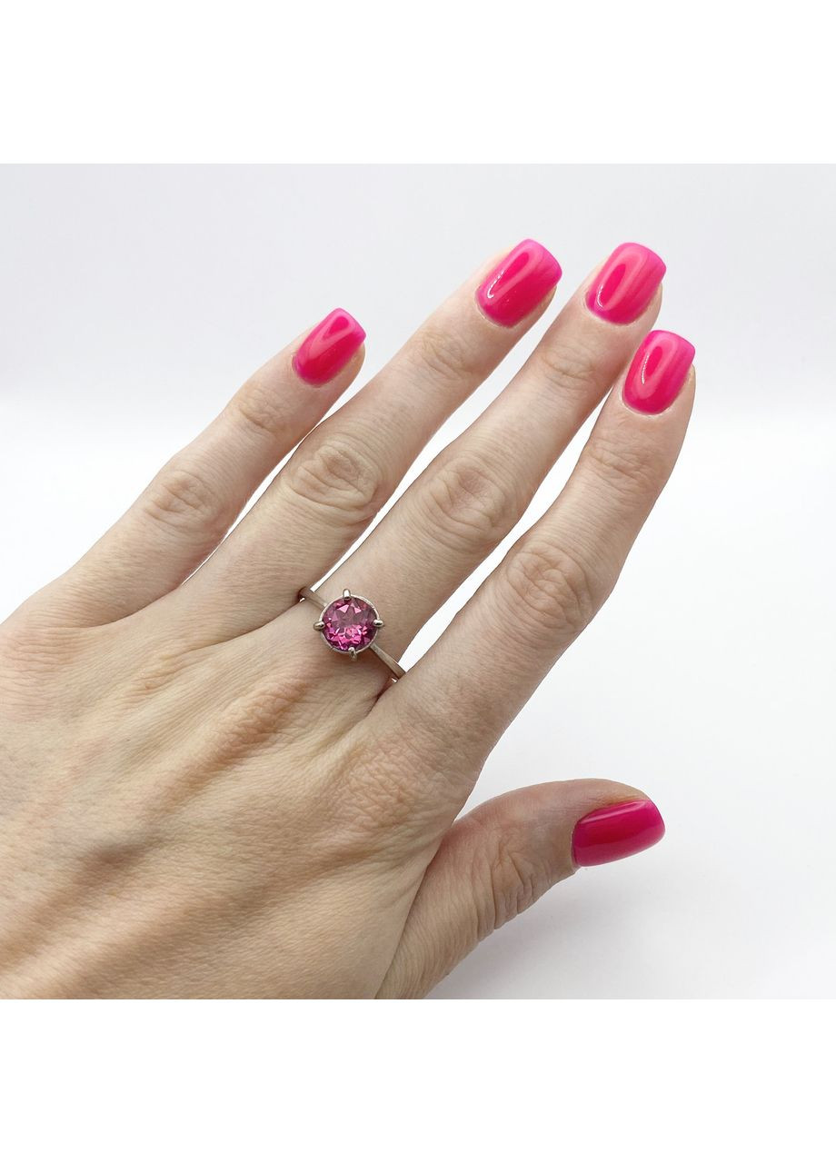 Кольцо серебряное с розовым топазом 18 3,28 г No Brand (370142555)