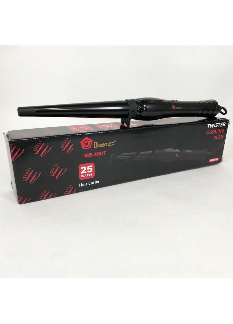 Конусна плойка для волосся MS-4907, Сучасні щипці для завивки волосся. Колір: чорний Domotec (365813313)