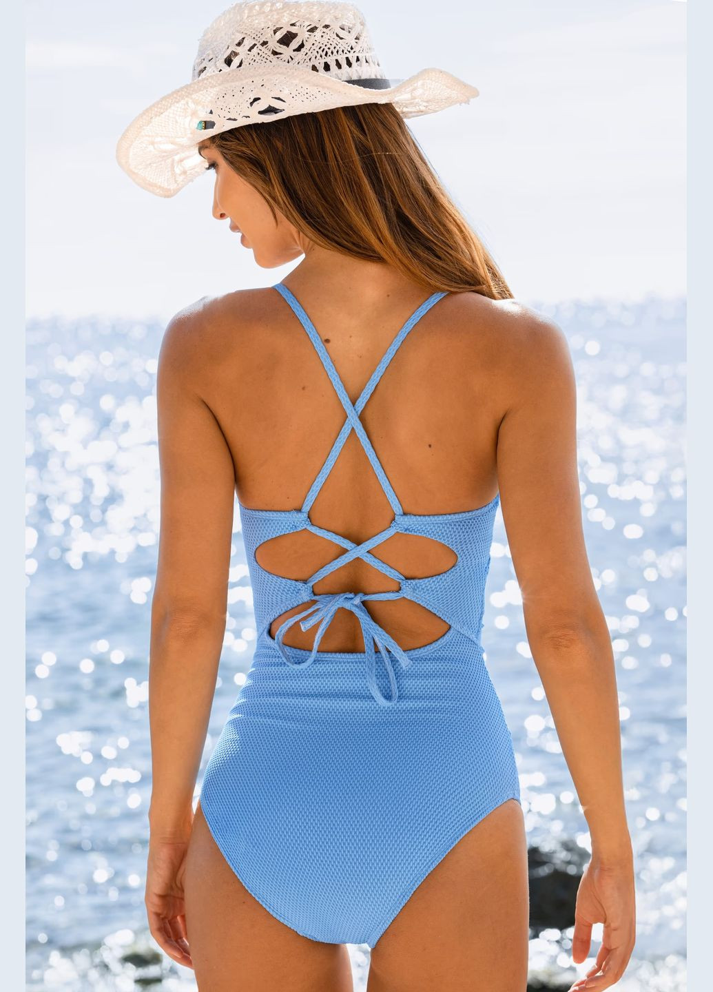 Голубой летний купальник CUPSHE