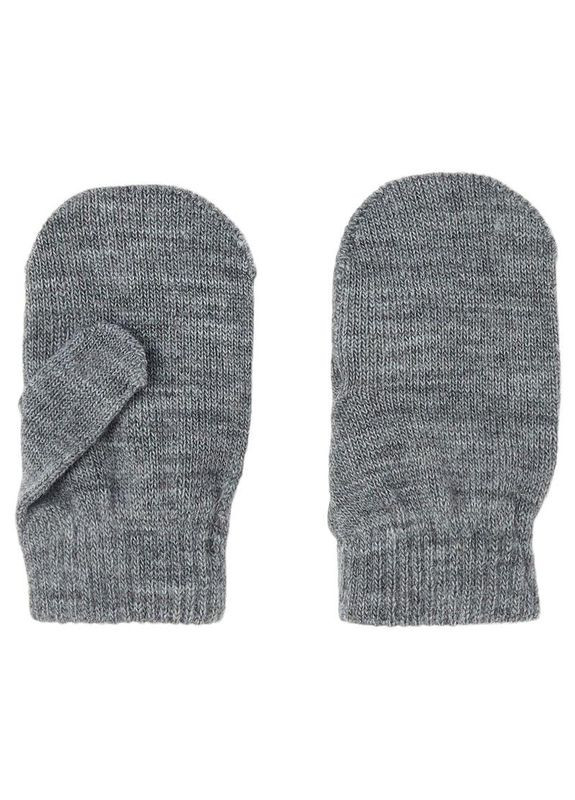 Детские вязаные демисезонные перчатки для мальчиков и девочек Серый меланж (25091737) Name it (363188236)