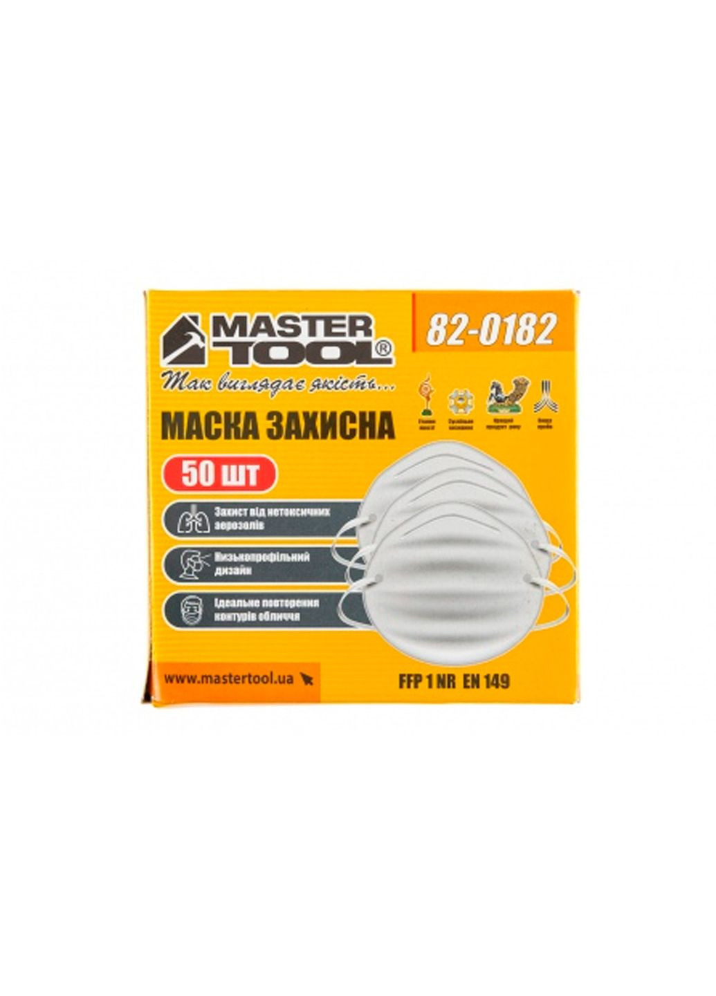 Респиратор строительный для защиты от пыли многослойный (50 шт.) Mastertool (362496628)