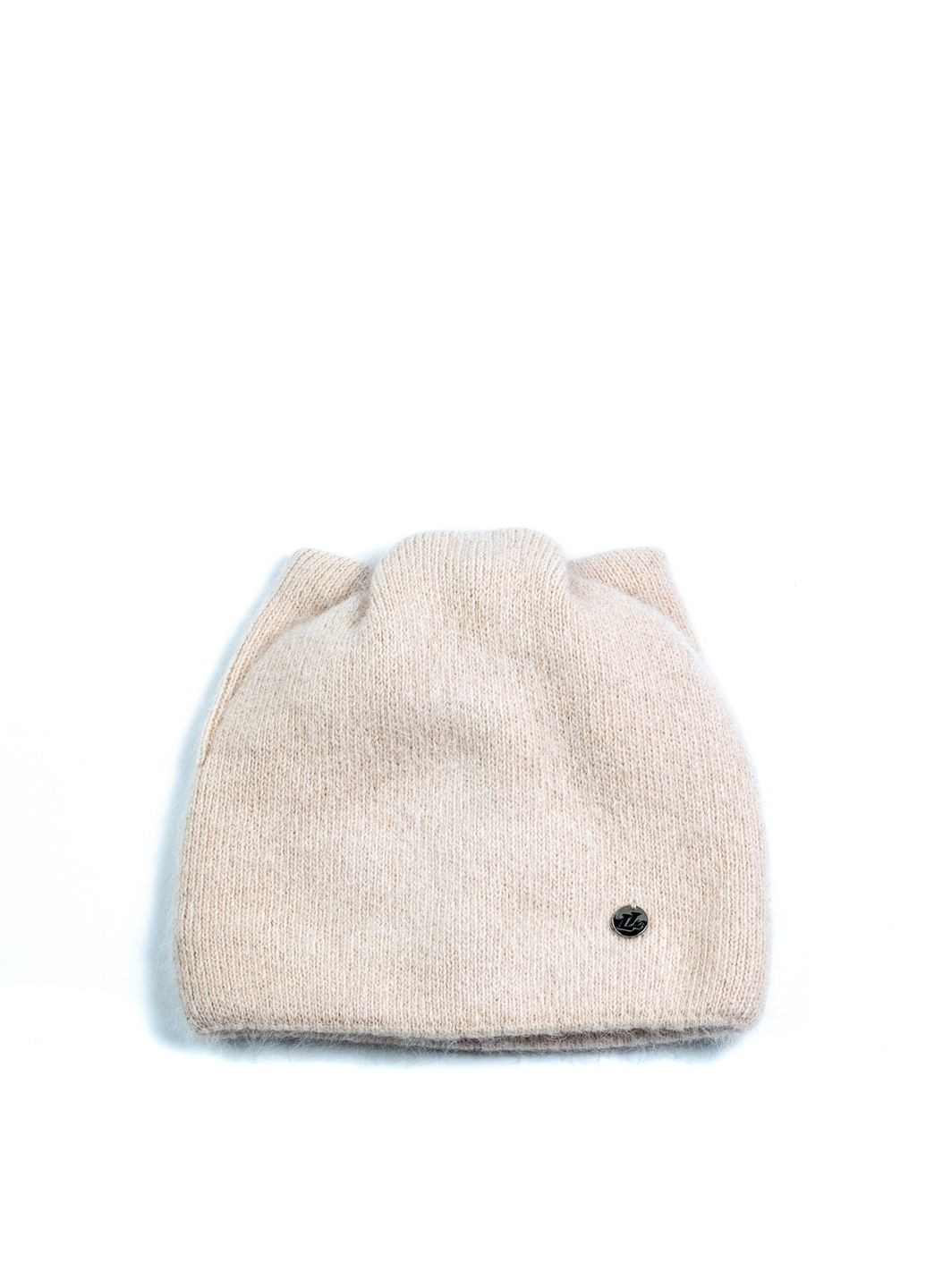 Шапка по голові з вушками жіноча ангора бежева ЛІДІЯ LuckyLOOK 565-739 (322789757)