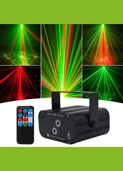 QR-405 LED 2 объектива,48 узоров, эффект вспышки, светомузыка с пультом, лазерный диско проектор 360° Energolux (315884142)