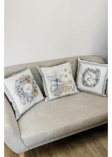 Наволочка декоративная Silver Star Венчик с оленем Гобелен 45х45 см Прованс (367726838)