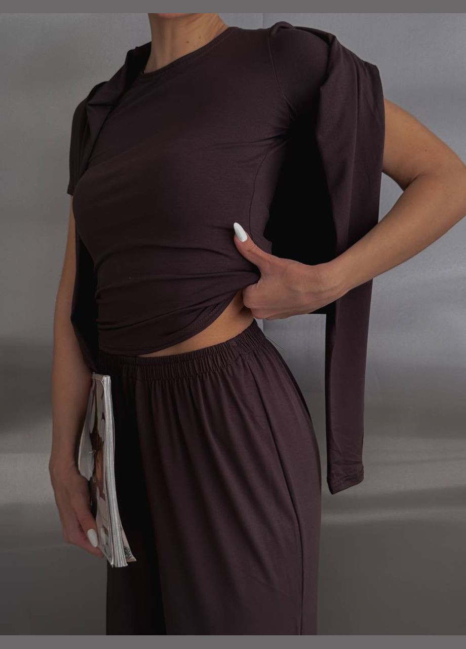 Жіночий костюм футболка+лонг+палаццо Україна (328068683)