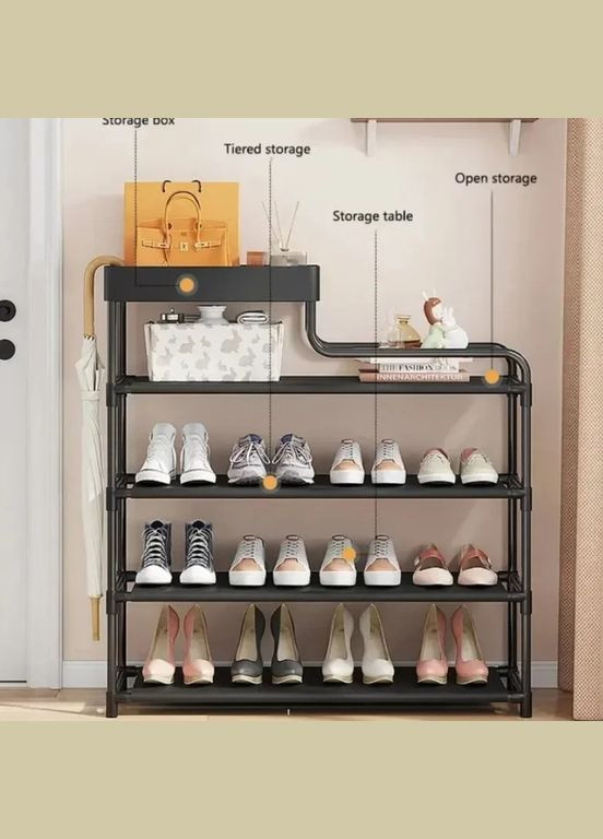 Металлическая напольная полка для обуви 62х60х21 см Shoe rack для обуви TOP (290416615)