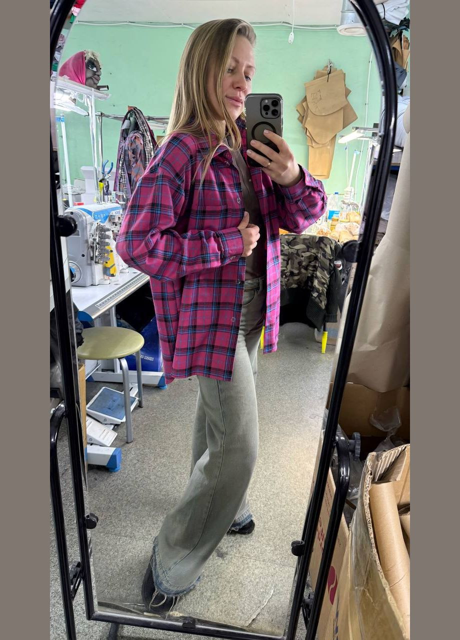 Розовая кэжуал рубашка в клетку Adelante