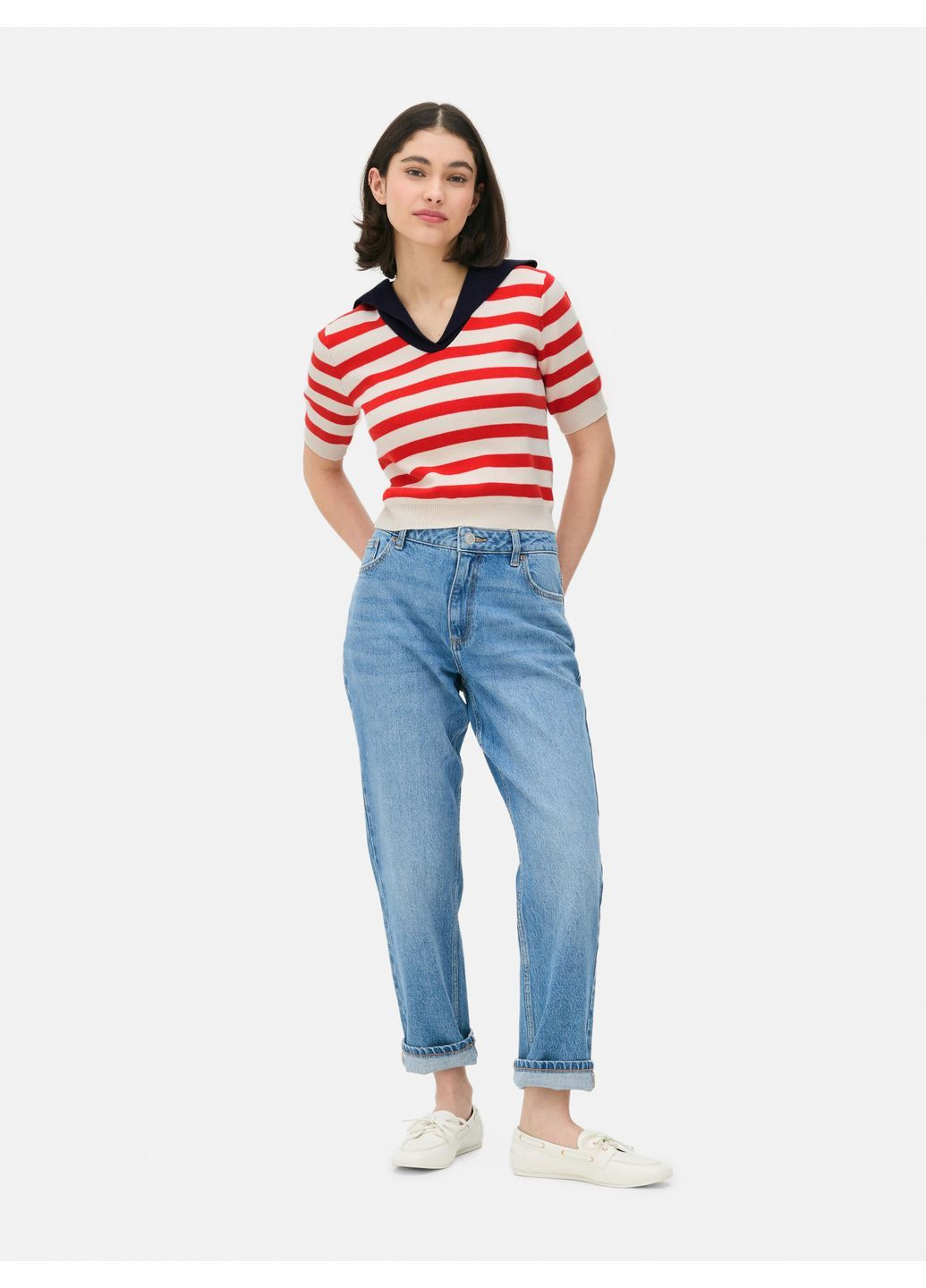 Топ демісезон,білий в червону смужку, Primark (364313970)