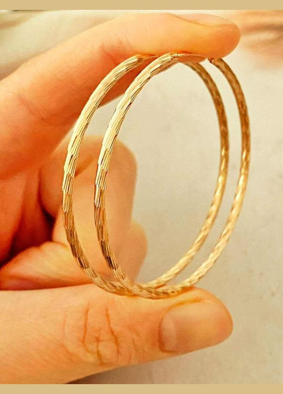 Позолоченные Серьги-Кольца д.5см, Позолота No Brand (345742097)