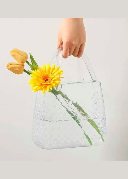 Ваза з прозорого скла у формі Сумочки 16.5*8.5*28см No Brand (326051080)