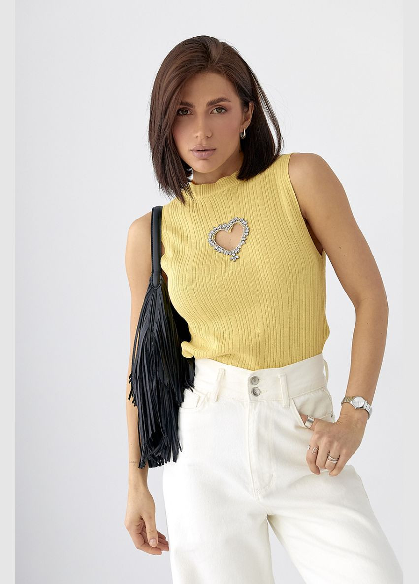 Майка с вырезом в форме сердца Lurex — 333967840