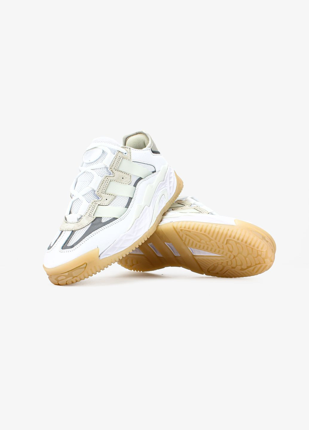 Білі Осінні кросівки чоловічі і жіночі adidas niteball white gum | адідас найтбол білі No Brand
