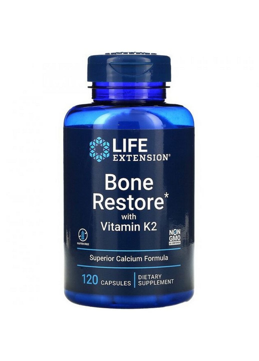Вітаміни та мінерали Bone Restore with Vitamin K2, 120 капсул Life Extension (293480978)