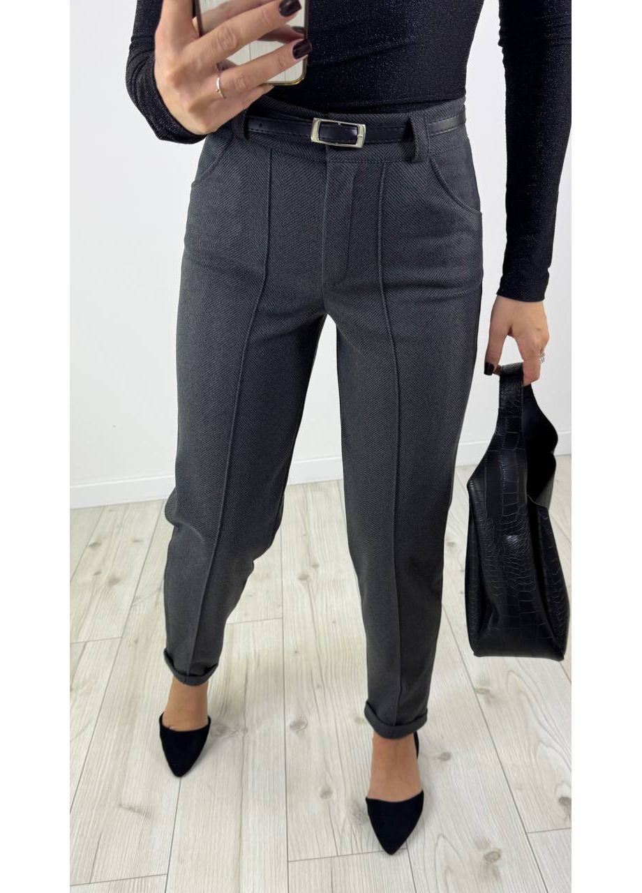 Женские теплые брюки из кашемира-шерсти на резинке сзади Україна (370147828)