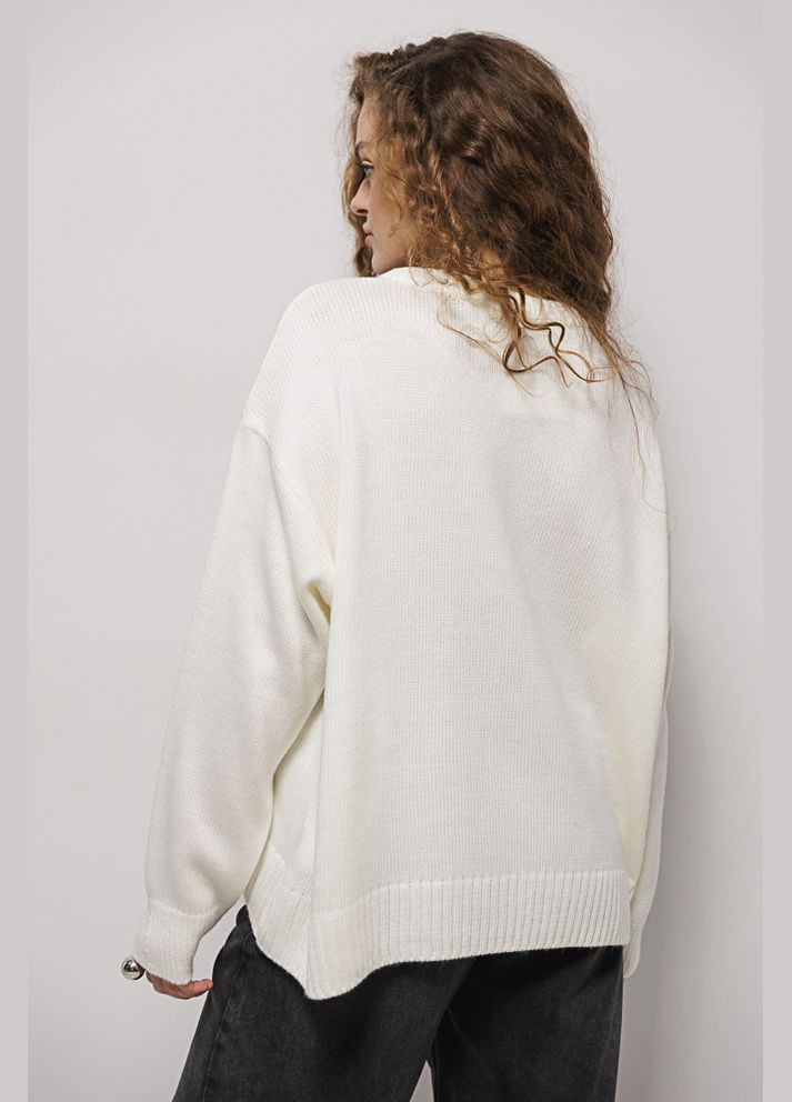 Женский вязаный джемпер оверсайз темно-шоколадного цвета Arjen (304251324)