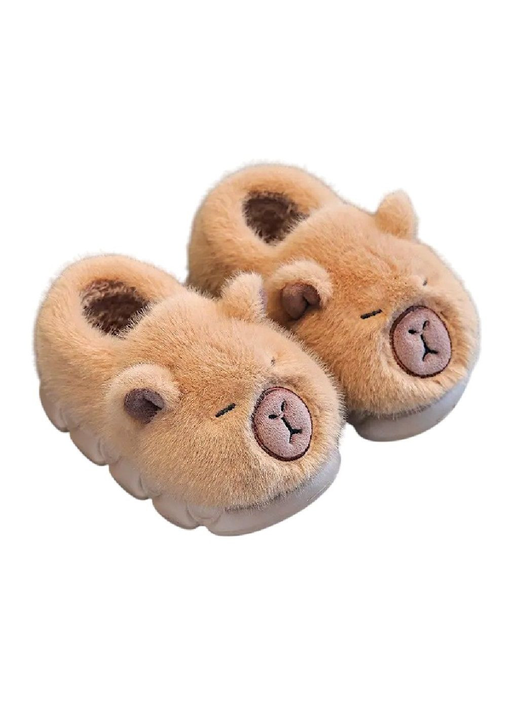 Дитячі плюшеві кімнатні домашні капці для дітей малюків хлопчиків (481320-Prob) Капібара світло-коричневі розмір 26-27 Unbranded (360818183)