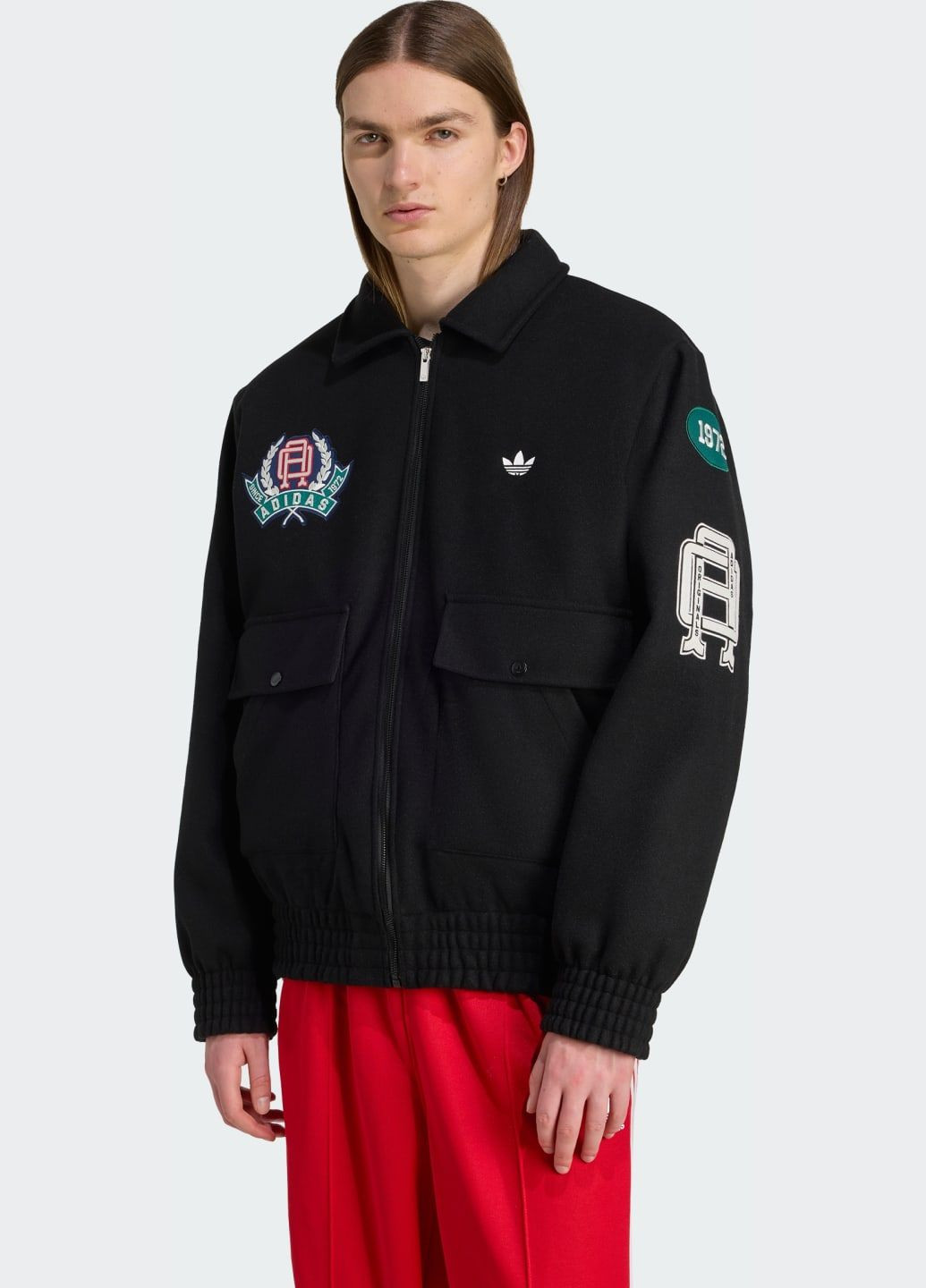 Чорна демісезонна двостороння куртка collegiate sport adidas