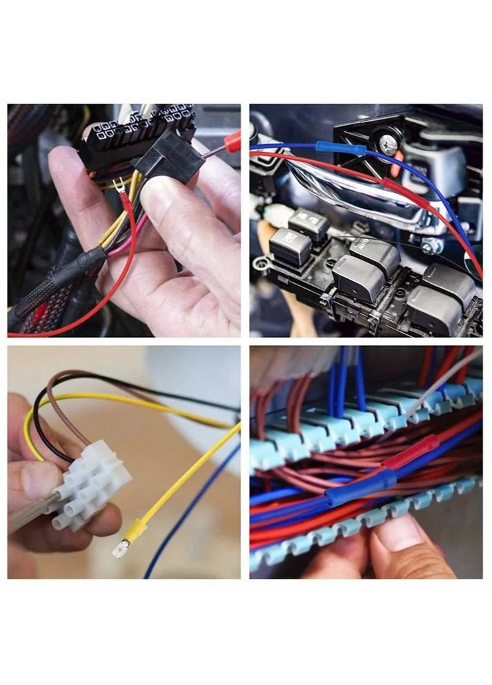 Набор обжимающих клемм 720 штук с изоляцией для соединения проводов, три цвета: красный, желтый, синий Lemanso (357494852)