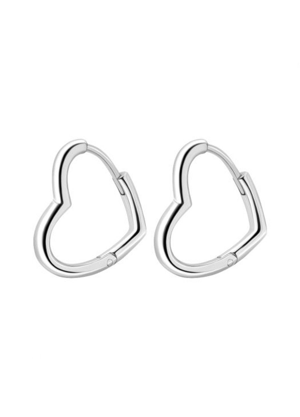 Срібні сережки Два Серця великі UMAX (290049583)