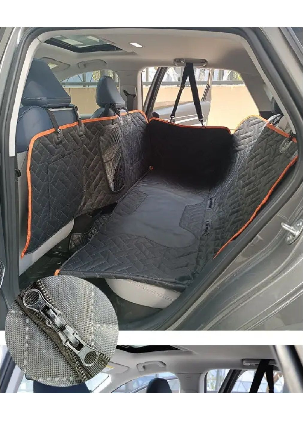 Накидка на сидіння автогамак з екошкірою для перевезення тварин котів собак у салоні машини автомобіля 147х137 см (479752-Prob) Unbranded (323190372)