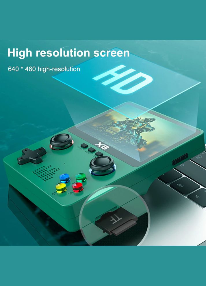 Портативна ігрова приставка X6 10000 ігор / 3.5'' IPS, 640x480 / AV вихід / консоль, ретро / 2000 mAh Black No Brand (322566695)