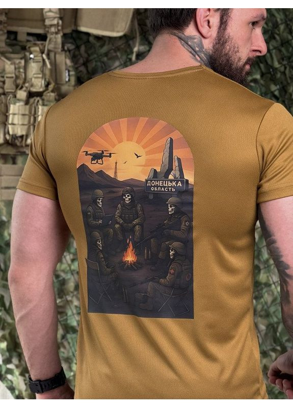 Тактична чоловіча футболка з принтом койот No Brand (353390419)