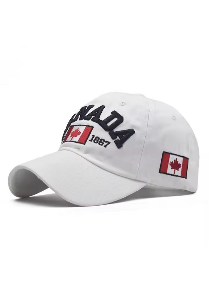 Кепка с вышивкой Canada, бейсболка с изогнутым козырьком белая, унисекс NPK (366547096)