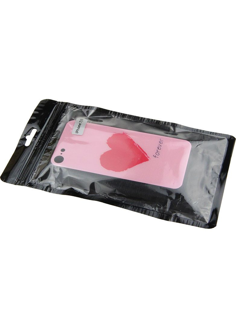 Чехолнакладка Glass Fashionable Case Apple iPhone 7/8/SE 2020 Red Heart on Pink Toto (301507597)