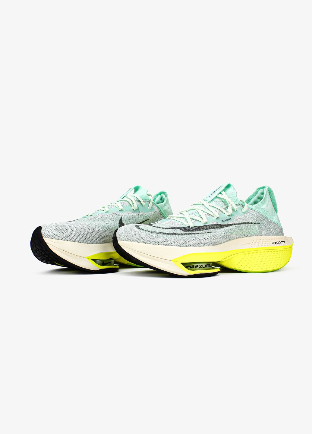 Мятные всесезонные кроссовки мужские nike air zoom alphafly next 2 mint | найк аир зум алфафлай белые No Brand