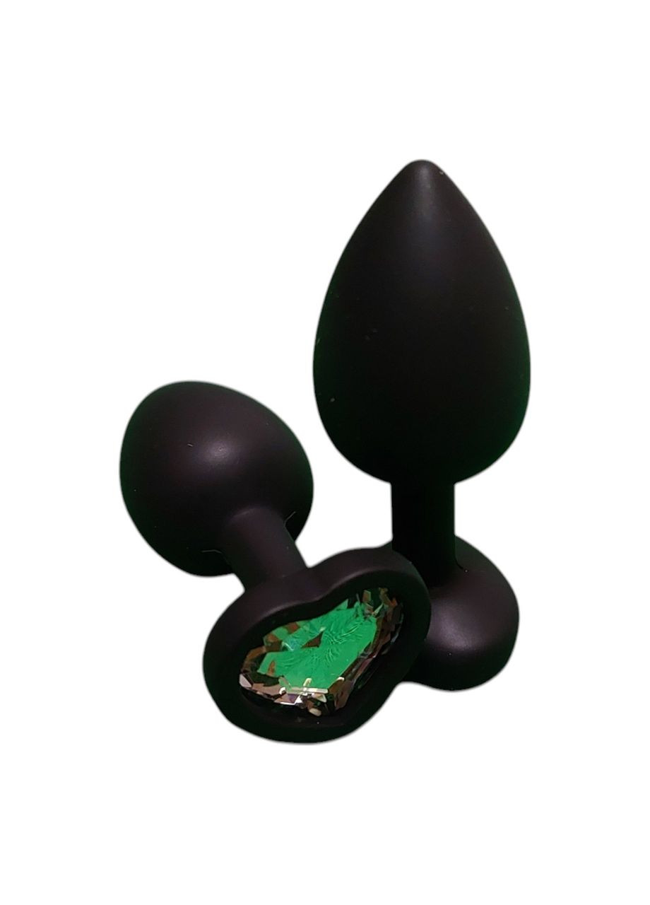 Анальная пробка сердце силиконовая с прозрачным камнем Black Anal Plug Heart Черного цвета Размер S China (317747589)