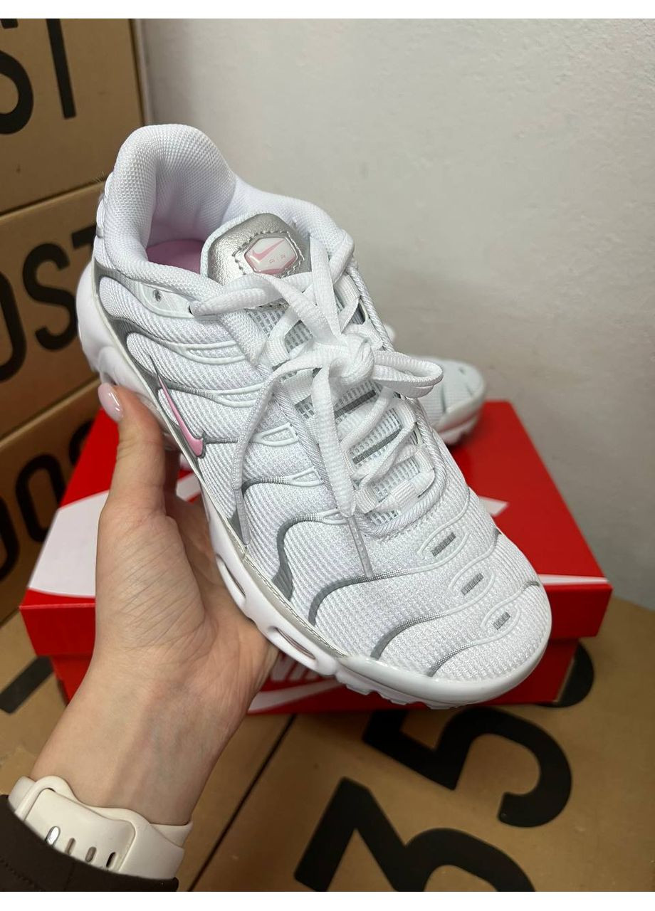 Рожеві Осінні кросівки чоловічі nike tn plus white pink найк аір макс тн плюс No Brand