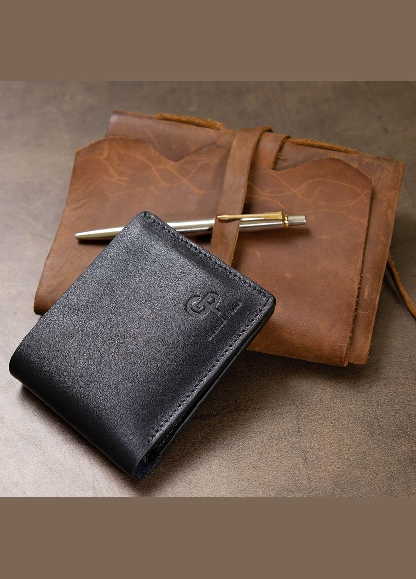 Шкіряний портмоне для документів чоловічий 11552 Синій Grande Pelle (306882190)