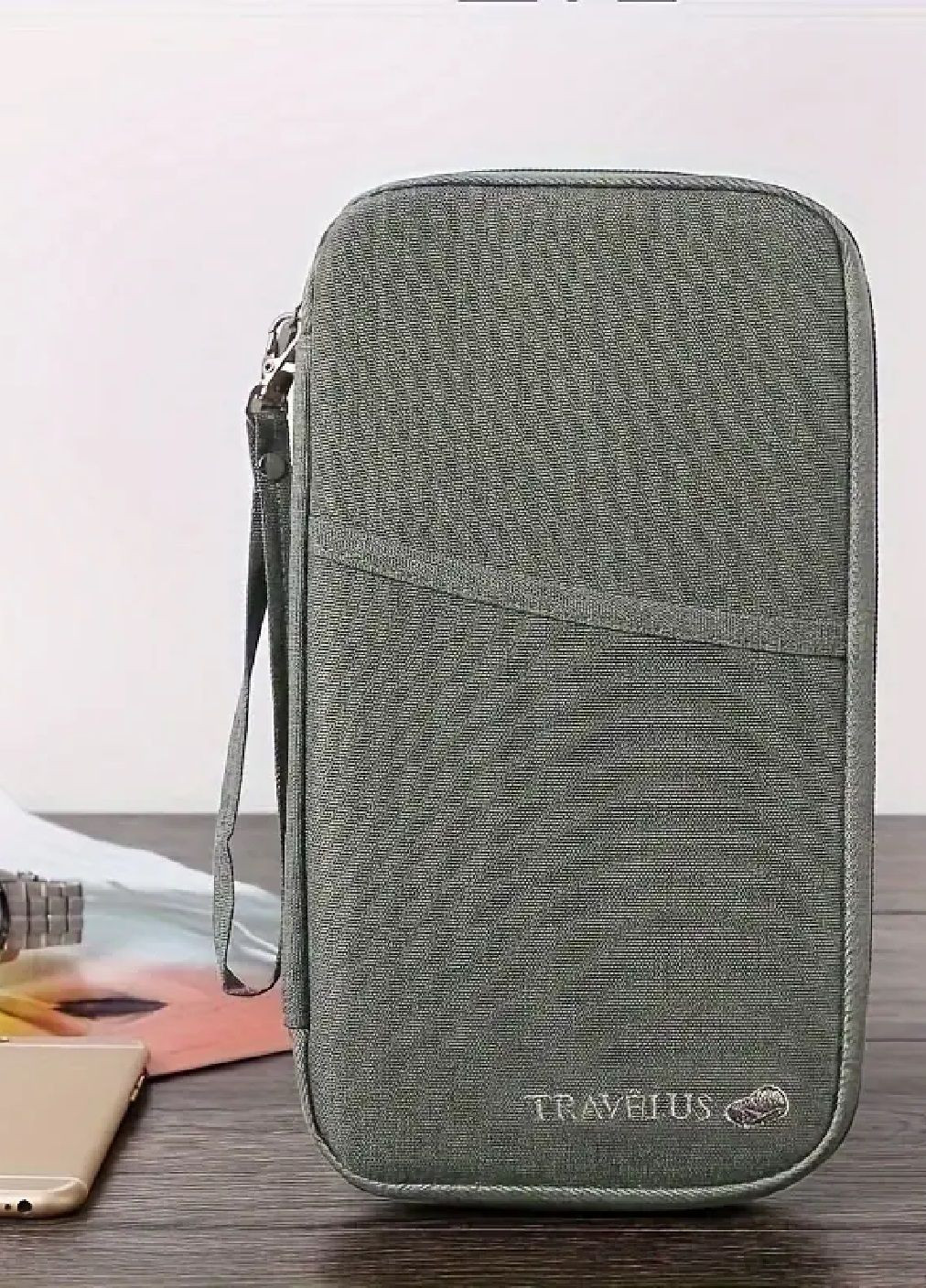 Дорожный органайзер сумка клатч для хранения документов банковских карт билетов 25.5х15х3 см (477002-Prob) Серый Unbranded (293242094)