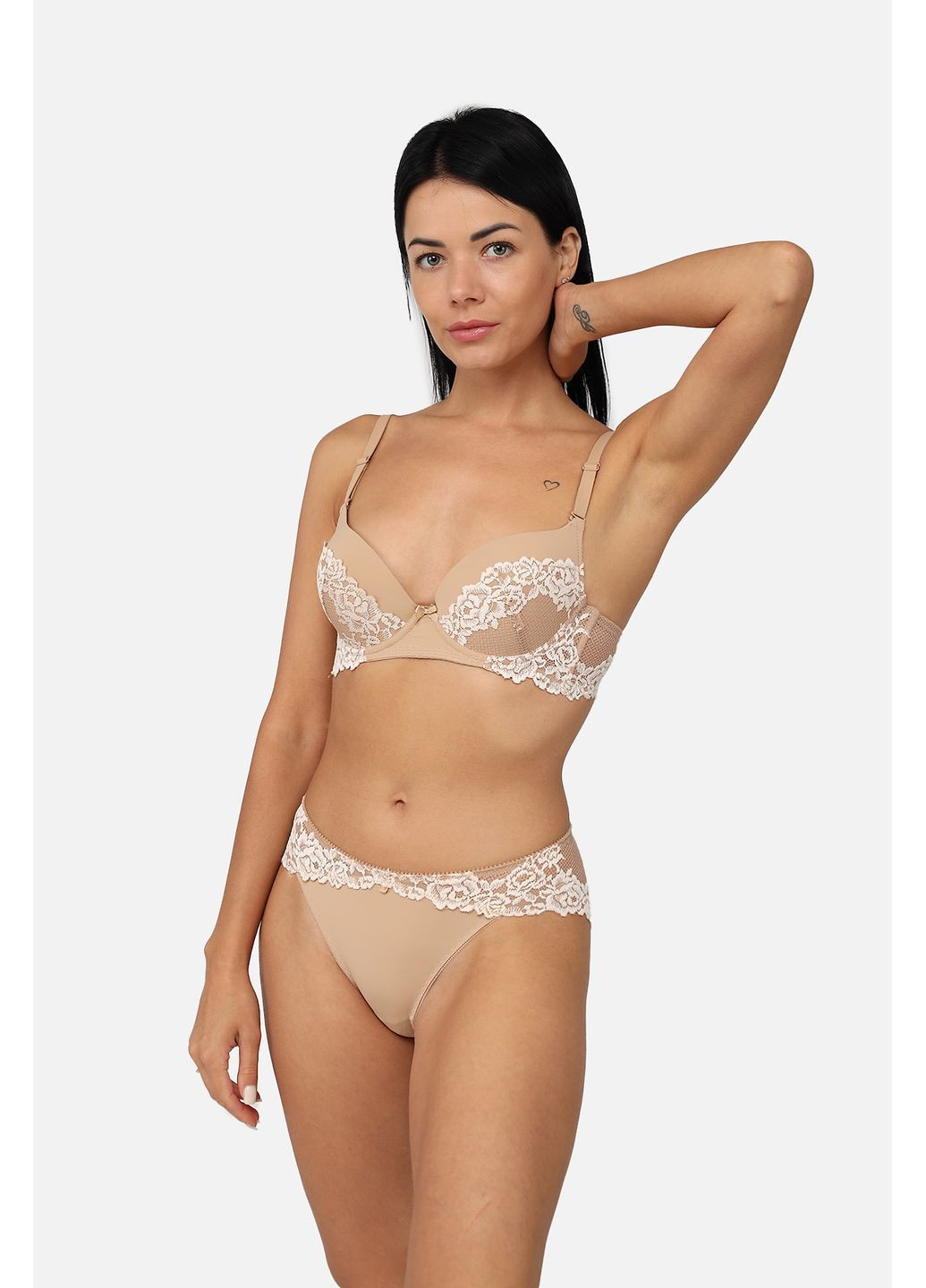 Бежевый бюстгальтер классический женский цвет бежевый cb-00282158 No Brand кружево