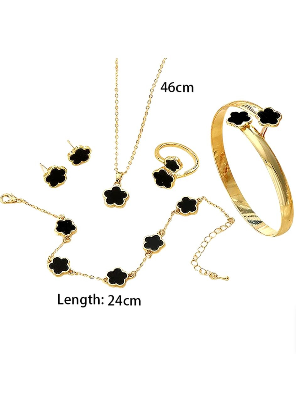 Набор украшений, цепочка, браслеты, серьги и кольцо под золото. Бижутерия. No Brand (304289243)