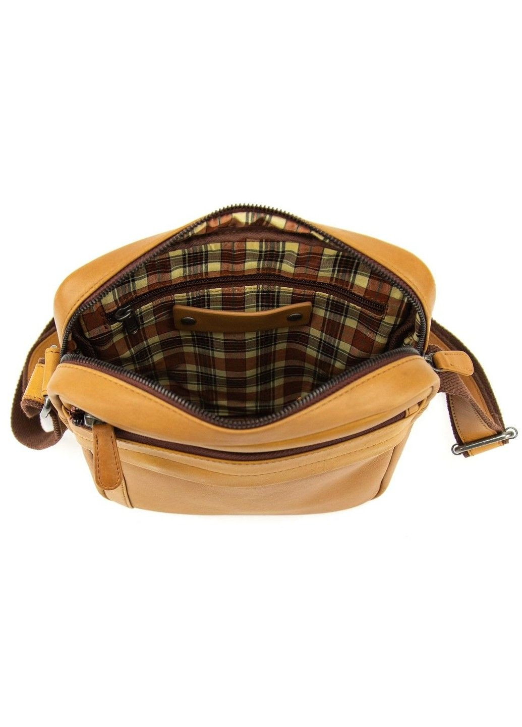 Кожаная сумка через плечо в коричневом цвете R-9885C Tavinchi (304265679)