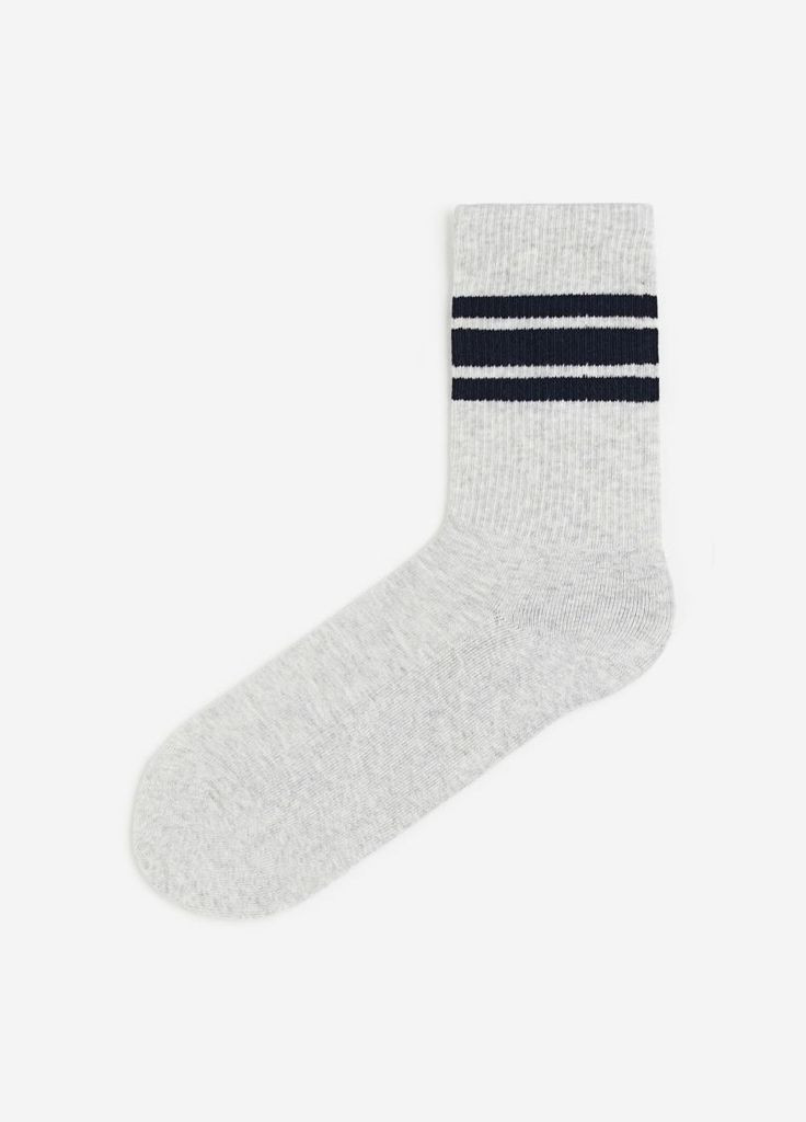 Шкарпетки махра з широкою резинкою для чоловіка 0647207-054 сірий H&M (286328172)