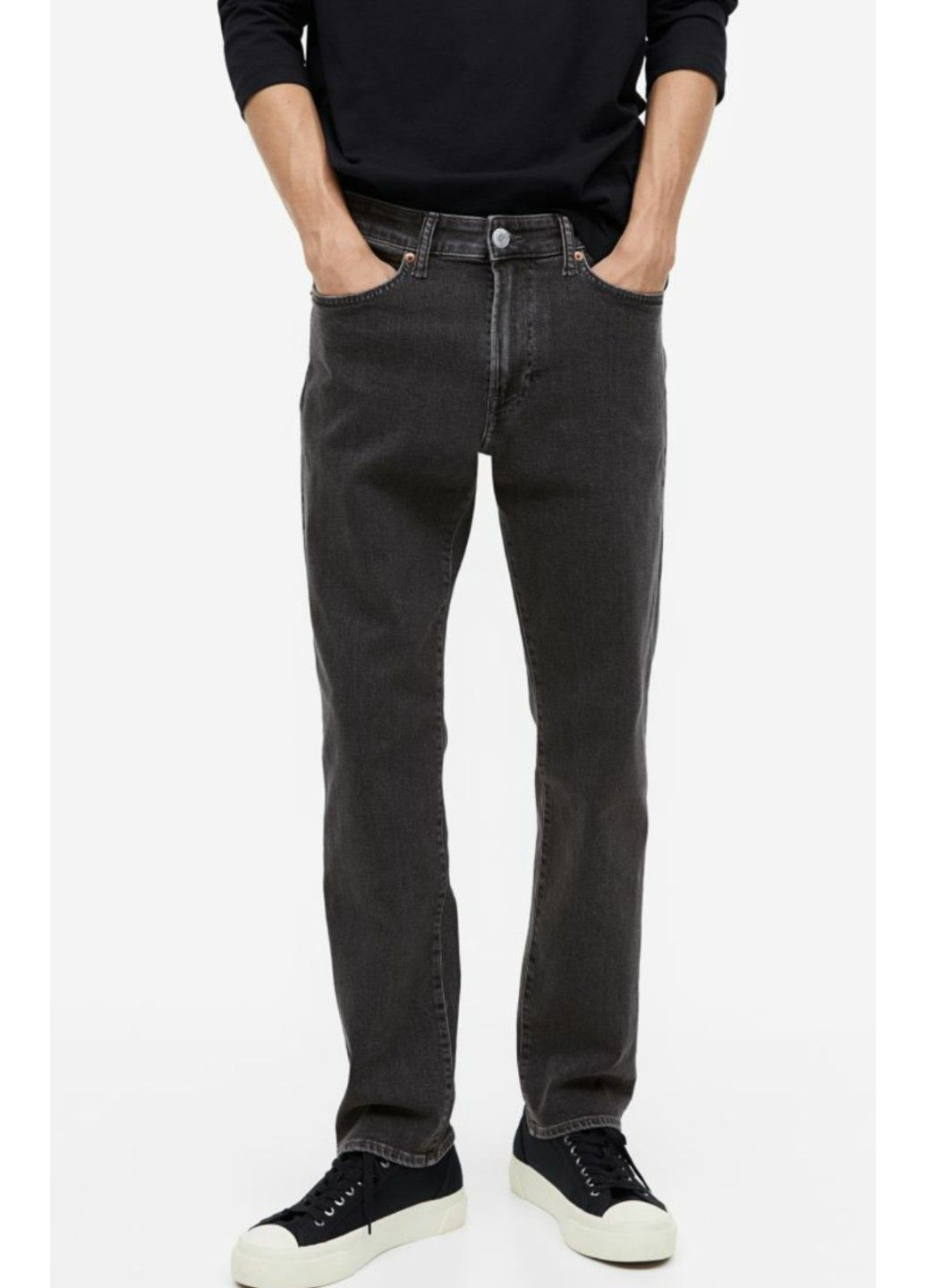 Чоловічі джинси Straight Regular (56535) W36 L32 Темно-сірі H&M (280121259)