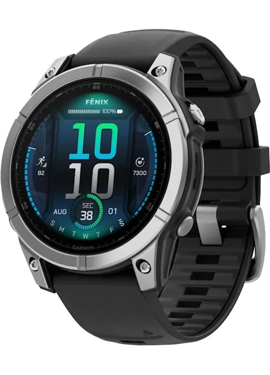 Смарт-годинник Fenix E 47mm AMOLED Stainless Steel with Black Silicone Band (010-03025-02/00) Garmin (387666015)