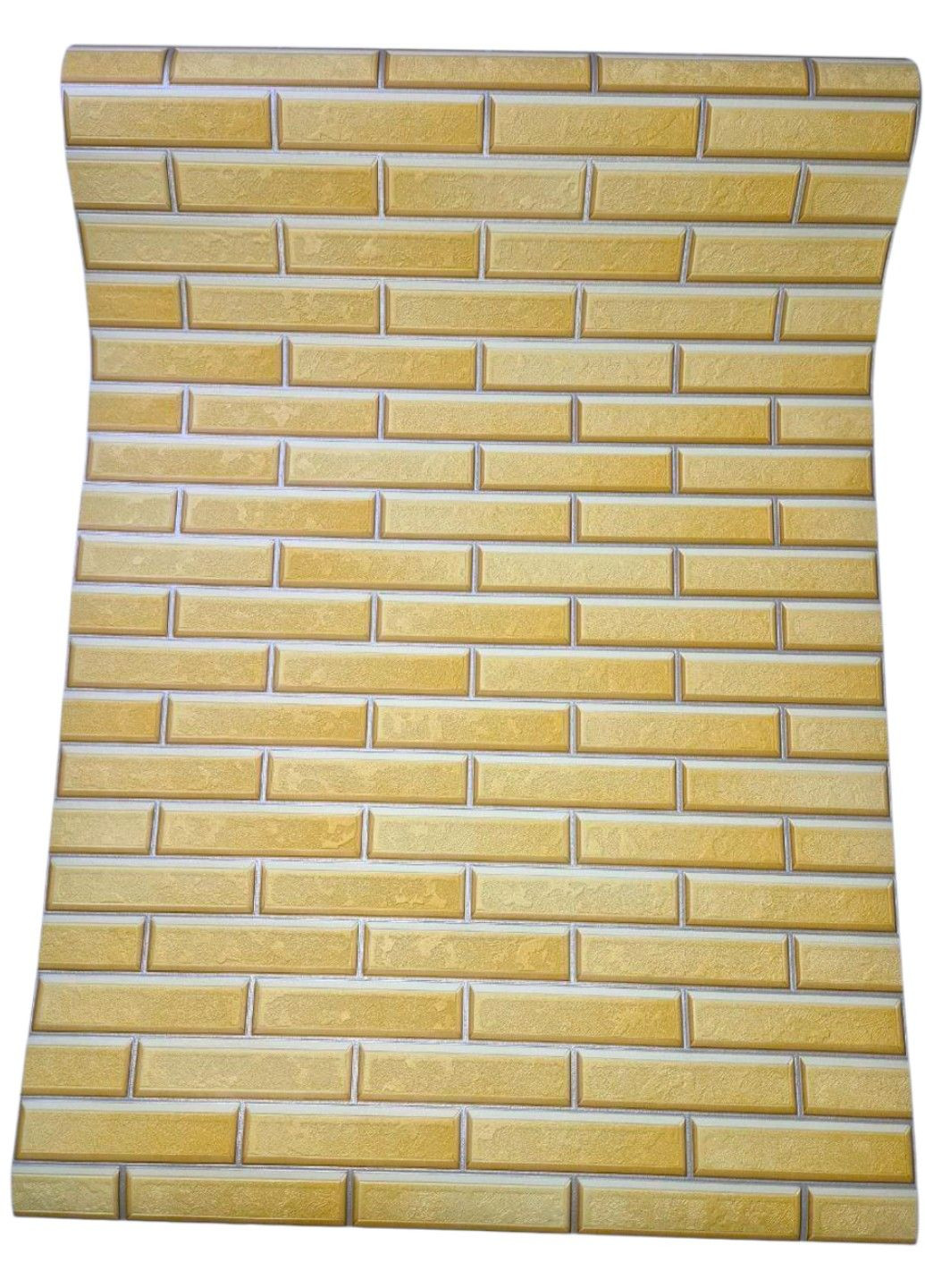 Шпалери вінілові 10.05 × 0.53 м 5753-08, жовті цегла для кухні, коридору, дитячої, вітальні під цеглу Слов'янські шпалери (340275310)